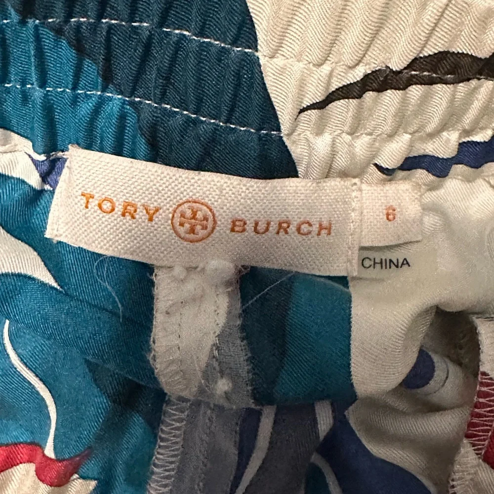Tory Burch Blue and White Patterned Pants - Picture 2 of 6